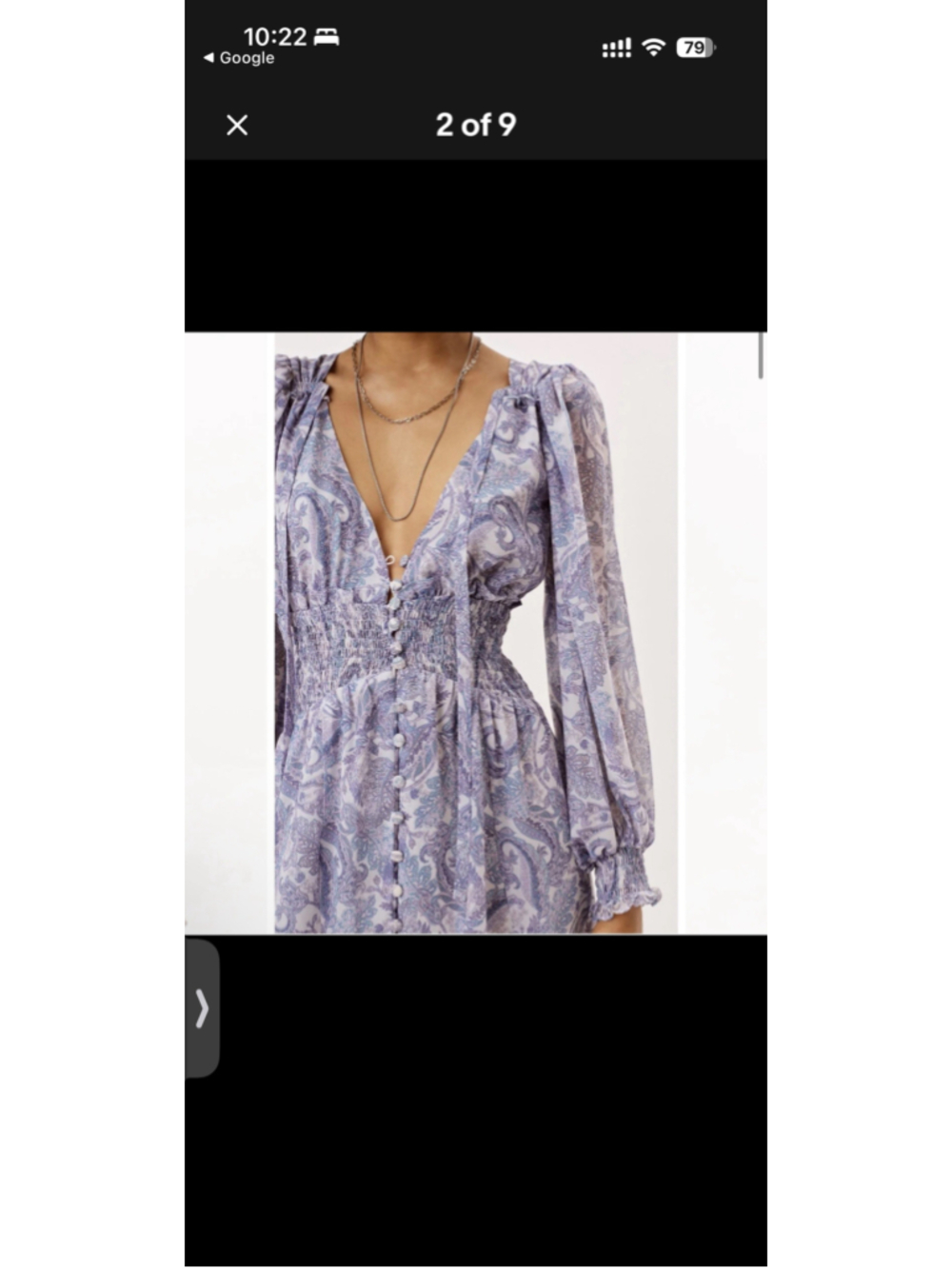 For Love & Lemons Janelle Blue Paisley Smocked Waist Maxi Dress Size XL NWOT - Picture 6 of 6